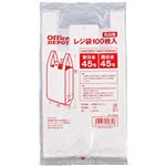 （まとめ）オフィスデポ オリジナル レジ袋 45号 乳白色 1パック(100枚)【×10セット】