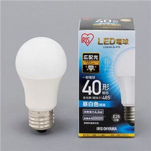 （まとめ）アイリスオーヤマ LED電球 E26 広配光タイプ 40W形相当 昼白色 密閉型器具対応 LDA4N-G-4T5 1個【×10セット】