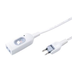 サンワサプライ 中間スイッチ付延長コード（2m） TAP-B7-2