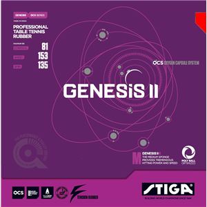 STIGA（スティガ） 裏ソフトラバー GENESIS II SPIN M（ジェネシス II スピン M） RED 厚