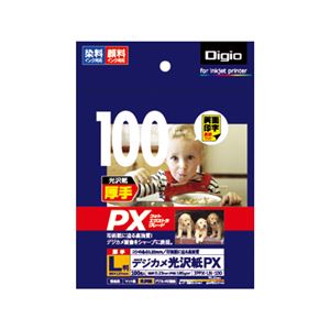 (業務用セット) インクジェット用紙 デジカメ光沢紙PX 厚手 L判 100枚 JPPX-LN-100【×5セット】 - 拡大画像