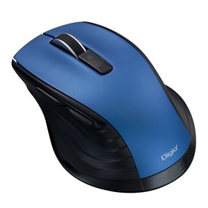 Digio2 BluetoothブルーLEDマウス F_Line 静音／5ボタン BKF146 ブルー MUS-BKF146BL