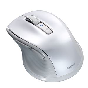 Digio2 小型BluetoothjブルーLEDマウス 静音／5ボタン BKF143 ホワイト MUS-BKF143W