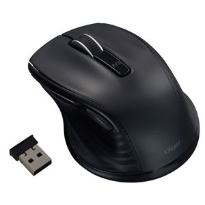 Digio2 小型無線BlueLEDマウス 静音／5ボタン RKF141 ブラック MUS-RKF141BK