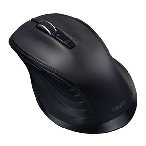 Digio2 大型BluetoothブルーLEDマウス F_Line 静音／5ボタン BKF149 ブラック MUS-BKF149BK