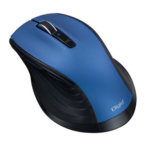 Digio2 大型BluetoothブルーLEDマウス F_Line 静音／5ボタン BKF149 ブルー MUS-BKF149BL