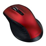 Digio2 大型BluetoothブルーLEDマウス F_Line 静音／5ボタン BKF149 レッド MUS-BKF149R