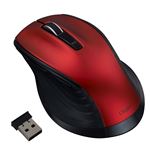 Digio2 大型無線BlueLEDマウス F_Line 静音／5ボタン RKF147 レッド MUS-RKF147R