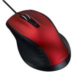 Digio2 大型有線BlueLEDマウス F_Line 静音／5ボタン UKF148 レッド MUS-UKF148R