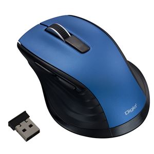 Digio2 無線BlueLEDマウス F_Line 静音／5ボタン RKF144 ブルー MUS-RKF144BL