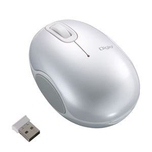 Digio2 無線BlueLEDマウス 3ボタン RKT151 ホワイト MUS-RKT151W