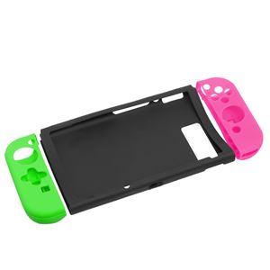 （業務用3セット） Digio2 ニンテンドー SWITCH用 シリコンカバー／一体型 SWI06 グリーンxピンク SZC-SWI06GRP