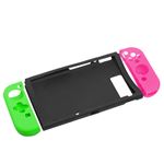 （業務用3セット） Digio2 ニンテンドー SWITCH用 シリコンカバー／一体型 SWI06 グリーンxピンク SZC-SWI06GRP