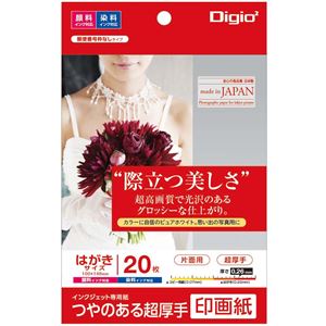 （業務用5セット） Digio2 インクジェットプリンタ用紙 印画紙タイプ PC／20枚 JPSK2-PC-20