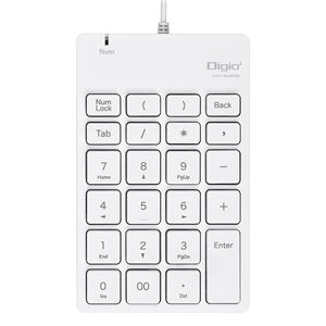 Digio2 USB有線 静音テンキーボード TNK-SU228WH ホワイト