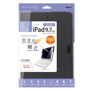 Digio2 iPad 9.7インチ用 エアリーカバー TBC-IPS1806BK ブラック