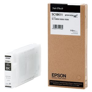 エプソン（EPSON） インクジェットカートリッジ SC1BK11 【インク色：フォトブラック 110ml】 1個 - 拡大画像