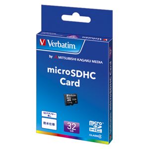 三菱化学メディア Verbatim microSDHCメモリーカード クラス4 MHCN32GYVZ1 1枚 - 拡大画像