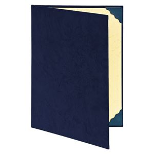 ナカバヤシ 証書ファイル（スエード調） FSS-A4-B 紺 1冊 - 拡大画像
