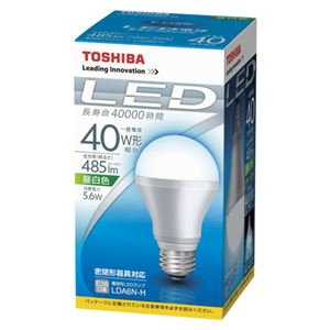 東芝 E-CORE LED電球 一般電球形 下方向タイプ 全光束485lm LDA6N／H 1個