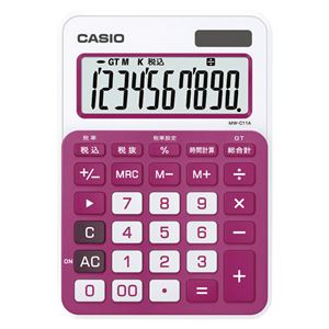 (業務用セット) カシオ カラフル電卓 ミニジャストサイズ MW-C11A-RD-N ルージュピンク 1台入 【×2セット】 商品画像