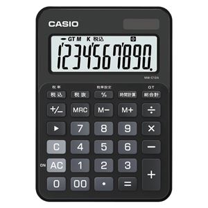 (業務用セット) カシオ カラフル電卓 ミニジャストサイズ MW-C12A-BK-N スマートブラック 1台入 【×2セット】 商品画像