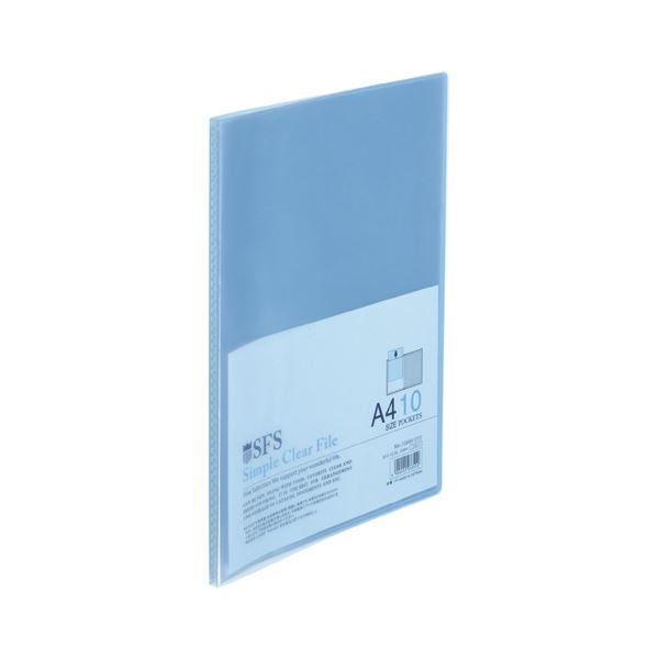 （まとめ） たんぽぽ A4クリアーファイル A4判タテ型（10ポケット） 109991010 ブルー 1冊入 (×20セット) b04