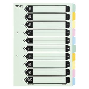 （業務用セット） カラーインデックス 5色10山（2穴） CR-IDK-100 5組入 【×10セット】 - 拡大画像