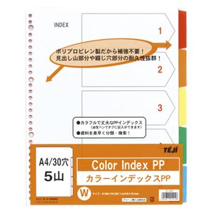 (業務用セット) テージー カラーインデックスPP A4判タテ型(30穴) IN-3405 1組入 【×10セット】 商品画像