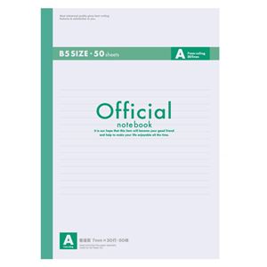 （業務用セット） アピカ オフィシャルノート 無線綴じノート A罫（7mm） 6A5F 1冊入 【×10セット】 - 拡大画像