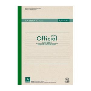 （業務用セット） アピカ オフィシャルノート 糸綴じノート A罫（7mm） エコタイプ 1A3FE 1冊入 【×10セット】 - 拡大画像