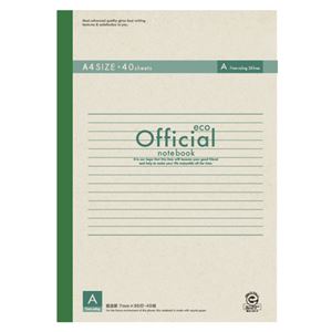 （業務用セット） アピカ オフィシャルノート 糸綴じノート A罫（7mm） エコタイプ 1A4FE 1冊入 【×10セット】 - 拡大画像