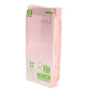 （業務用セット） 寿堂 カラー上質封筒（サイド貼り） 長3・100枚入 02111 サクラ 【×3セット】 - 拡大画像
