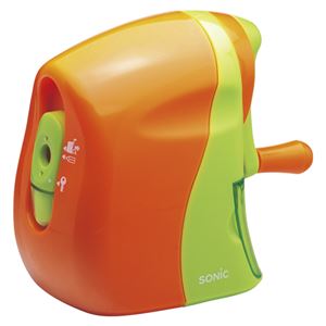 （業務用セット） ソニック かるハーフ 手動鉛筆削り SK-802-OR 橙／緑 1個入 【×2セット】 - 拡大画像