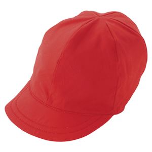（業務用セット） 三和商会 つば付紅白帽子 日清紡綿ブロード S-12 中 1個入 【×5セット】 - 拡大画像