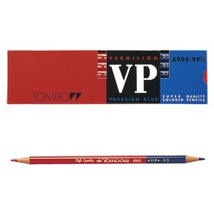 （業務用セット） トンボ鉛筆 赤青鉛筆 8900-VP7／3 朱藍7：3 12本入 【×3セット】 - 拡大画像