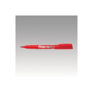 （業務用セット） ぺんてる ペン 丸芯・細字（0.9mm） ENMS50-B 赤 1本入 【×30セット】 - 拡大画像