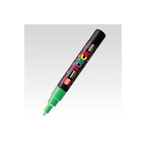 （業務用セット） 三菱鉛筆 ユニ ポスカ 極細（0.7mm） PC-1M.5 黄緑 1本入 【×10セット】 - 拡大画像
