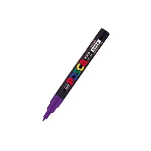 （業務用セット） 三菱鉛筆 ユニ ポスカ 細字（0.9-1.3mm） PC-3M.12 紫 1本入 【×10セット】 - 拡大画像