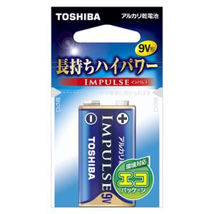 （業務用セット） 東芝 TOSHIBA アルカリ乾電池 インパルス エコパッケージ 6LF22H EC 1本入 【×10セット】 - 拡大画像
