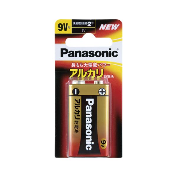 （まとめ） パナソニック アルカリ乾電池 パナソニックアルカリ（金） 6LR61XJ/1B(1本入) (×10セット) b04