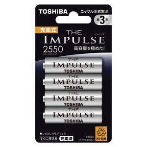 （業務用セット） 東芝 TOSHIBA ニッケル水素電池 充電式ザ・インパルス 高容量タイプ TNH-3AG 4P 4本入 【×2セット】 - 拡大画像