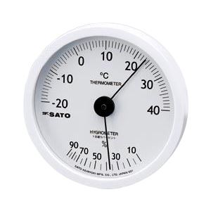 （業務用セット） 佐藤計量器 温湿度計 ホワイティ 1022-00 1個入 【×2セット】 - 拡大画像
