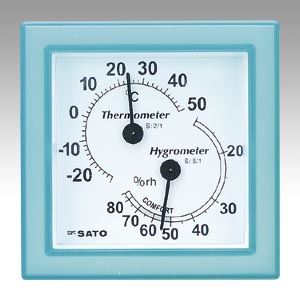 （業務用セット） 佐藤計量器 温湿度計ミニ 1006-10 グリーン 1個入 【×2セット】 - 拡大画像