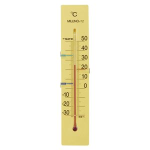 （業務用セット） 佐藤計量器 寒暖計 1514-50 イエロー 1個入 【×3セット】 - 拡大画像