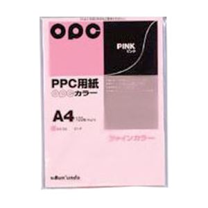 （業務用セット） 文運堂 ファインカラーPPC A4判 カラー335 ピンク 100枚入 【×5セット】 - 拡大画像