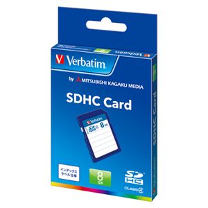 （業務用セット） 三菱化学メディア Verbatim SDHCメモリーカード (SDHC8GYVB1) 1枚入 【×2セット】 - 拡大画像