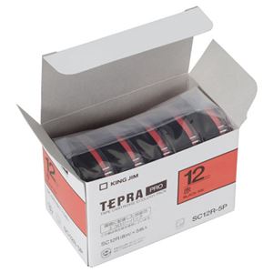 キングジム テプラPROテープエコノパック 5個入 12mm赤 SC12R-5P 商品画像