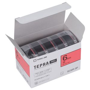 キングジム テプラPROテープエコノパック 5個入 6mm赤 SC6R-5P 商品画像