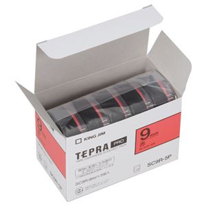 キングジム テプラPROテープエコノパック 5個入 9mm赤 SC9R-5P 商品画像